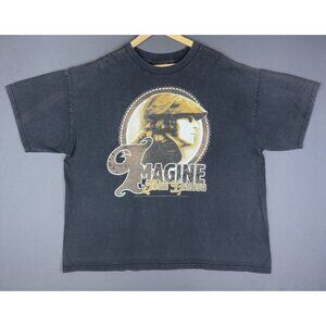 Vintage Y2K John Lennon Beatles Band Tee Imagine Black Tee 2XL Music Tour Rare